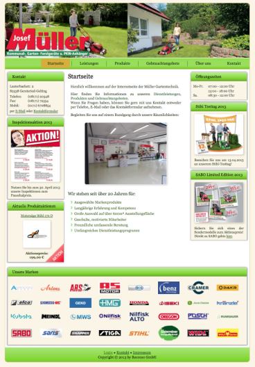 Screenshot Website Müller Gartentechnik